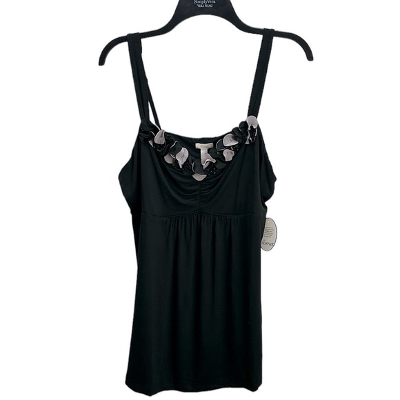 Soma Cool Nights Black Appliqué Sleep PJ Cami Top XL Breathable Lightwei… - Picture 1 of 11